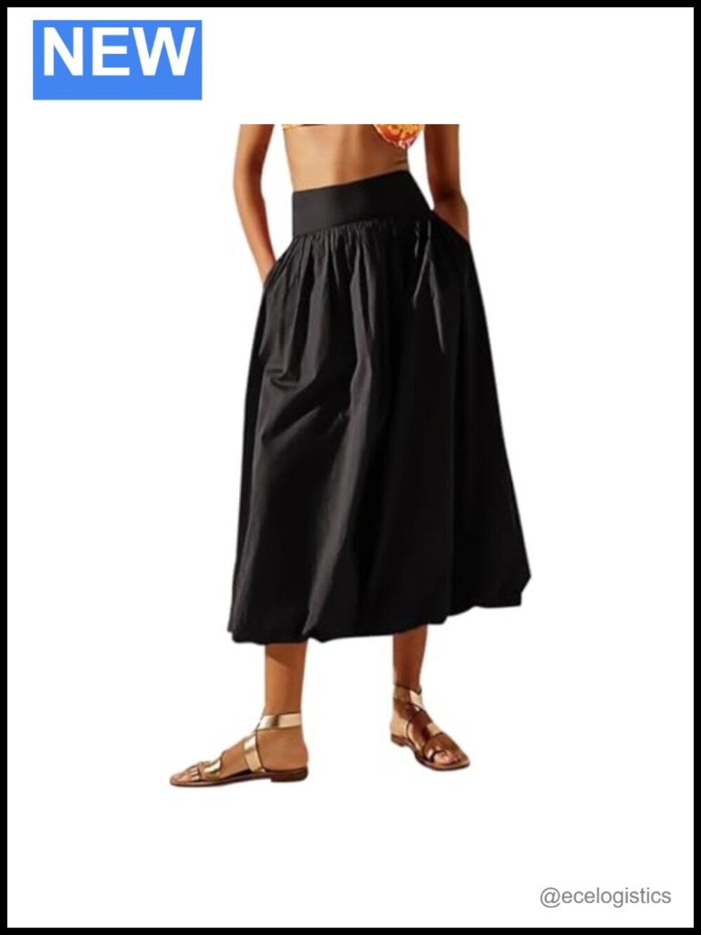 Sutusu Women Y2k Bubble Maxi Skirt Summer Elastic Low Waist A Line Long Skirt